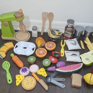 Hape Wooden Toy Food Fruit Vegetables And Stand Mixer No Bowl Lot Switzerland